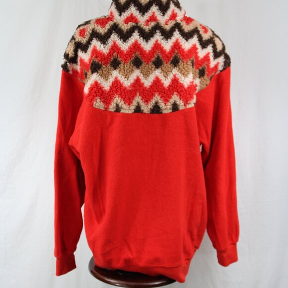 Aerie Oversized Hometown Holiday Red Sherpa Sweatshirt Pockets Size Small Cozy - Picture 6 of 8